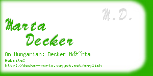 marta decker business card